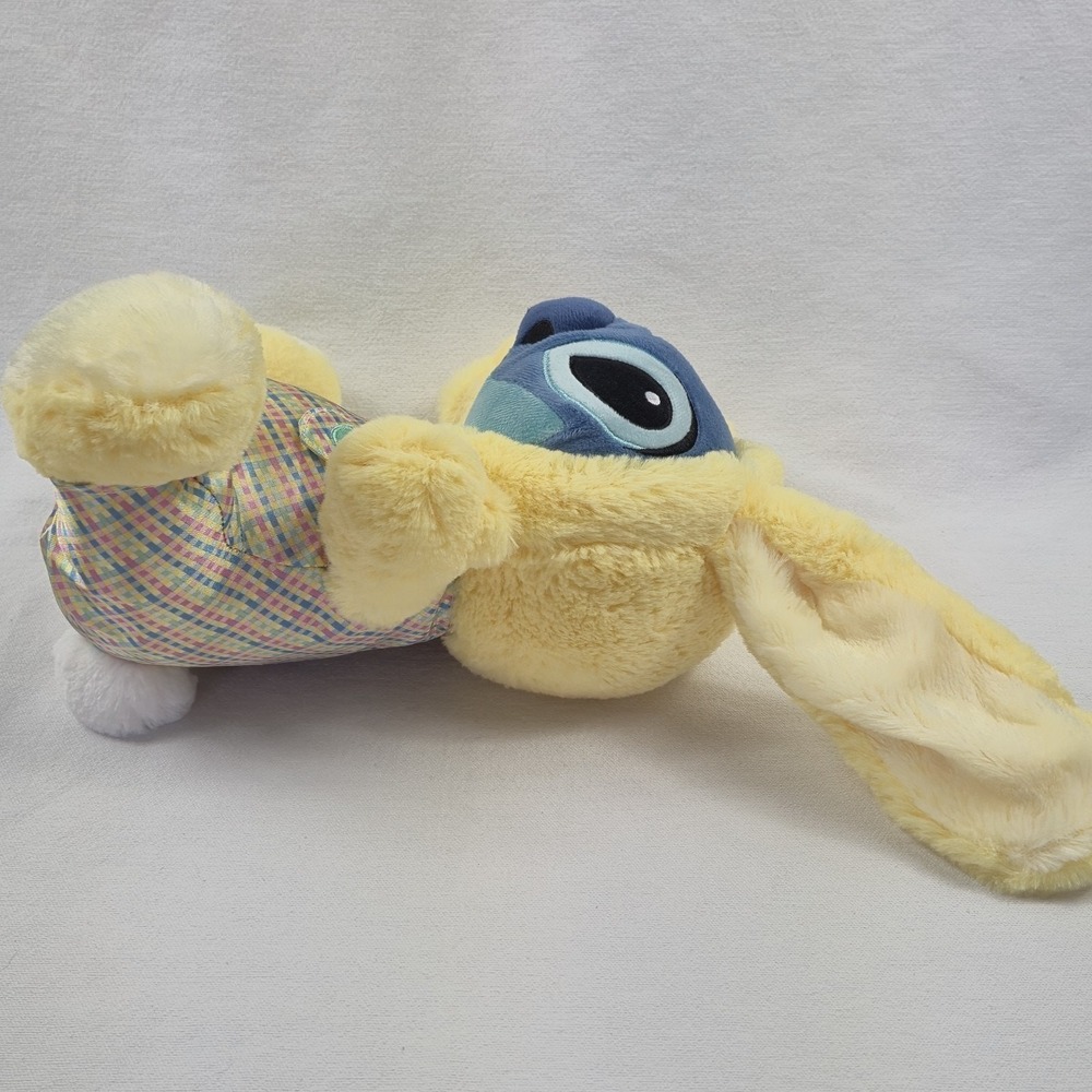 Disney 2018 Stitch Easter Plush Bunny Eggstraterrestrial 11" Disney Store Yellow - Picture 6 of 7